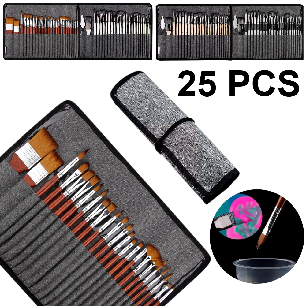 Painting Knife Palette - Conjunto de 25 Pincéis Profissionais com