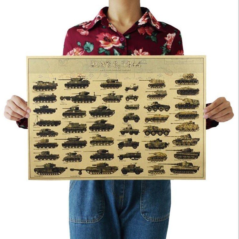 Art Craft Cafe - Vintage Segunda Guerra Mundial Tanques Cartaz,
