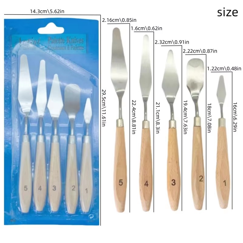 Conjunto de 5 Espátulas de Pin - Painting Knife Palette avaliação e preço