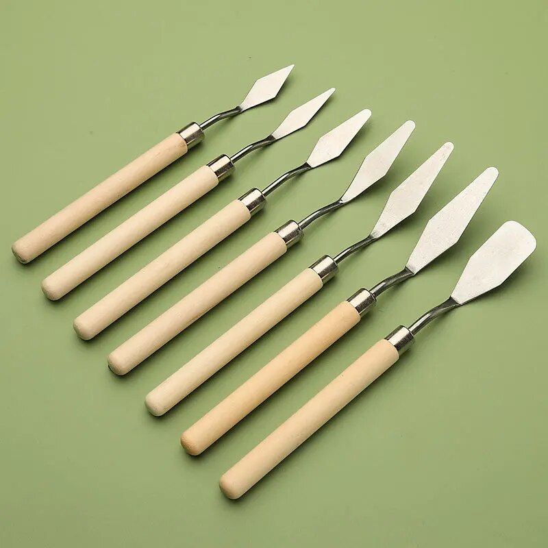 7 pçs de aço inoxidável paleta - Painting Knife Palette avaliação e preço